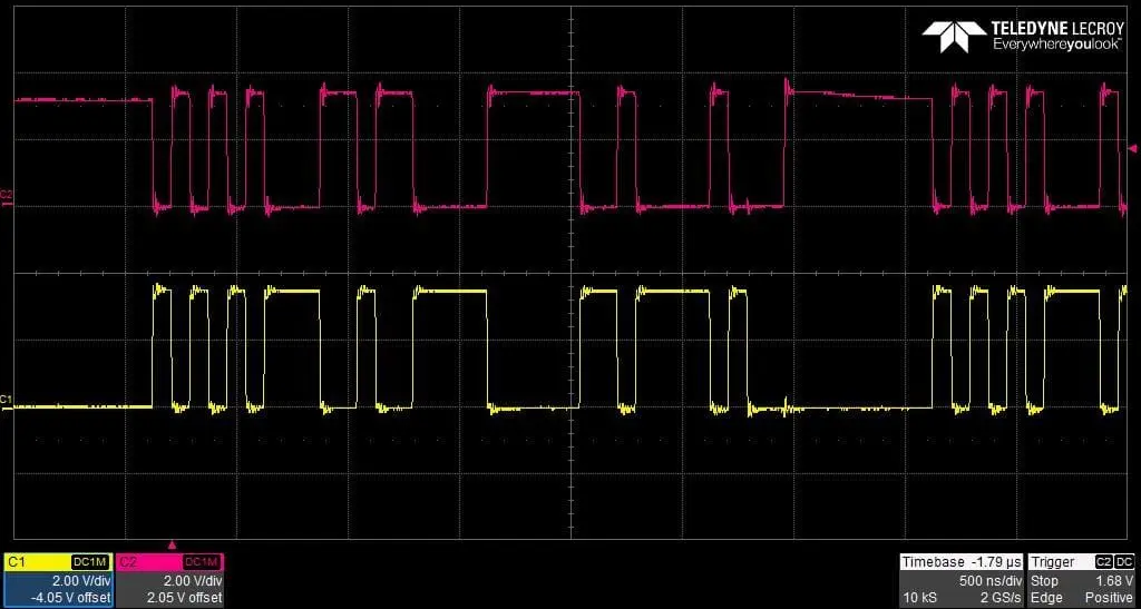 Image 16: DM / DP lines signals taken at U2